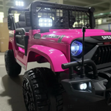 Montable Electrico Tipo Jeep 1202, Llantas Goma, 4x4, Control (Rosa)