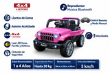 Montable Mini Rubicon 4x4 llantas de goma, con control remoto (Rosa)