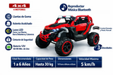 Montable Mini Canam 4x4 llantas de goma, con control remoto (Rojo)